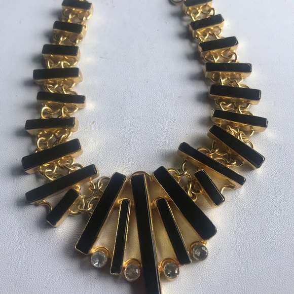 Beautiful onyx and white topaz vermeil necklace - Picture 3 of 3